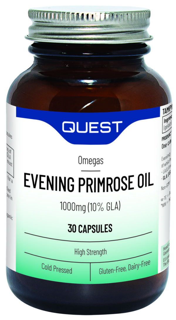 Quest Evening Primrose Oil Caps 1000mg + Vit E 90's